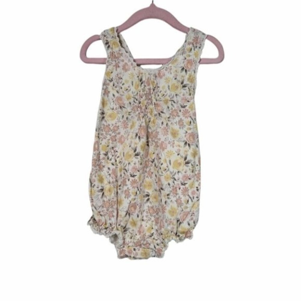 Dylan & Abby Floral Sleeveless Pullover Snap Closure Bodysuit 18M